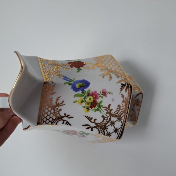 Royal Danube Ornate Floral Gold Trim Hexagonal Pitcher Pot - Picture 9 of 15
